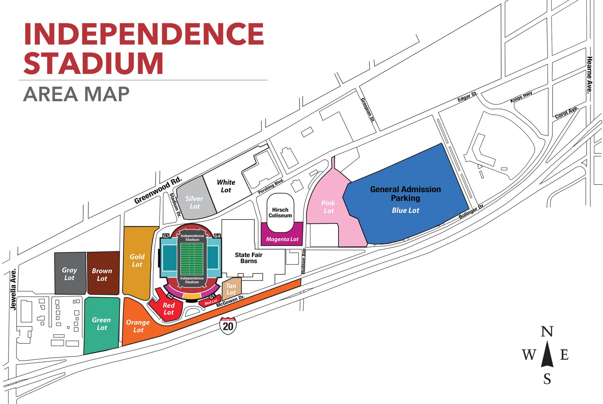 Independence Stadium area map